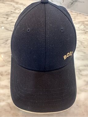 Boss Navy Cap with Gold BOSS Accent